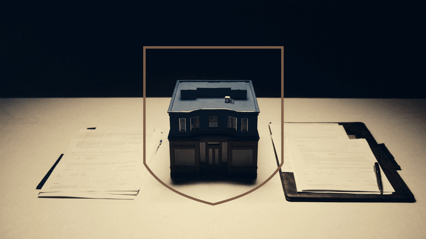 Modèle architectural d’entreprise protégé par des documents juridiques et un contour couleur bronze